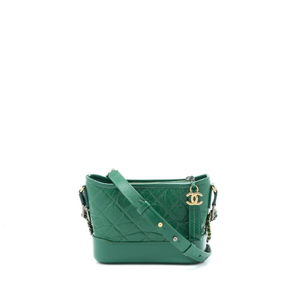Chanel Small Gabrielle Hobo Bag Green Multicolour Hardware
