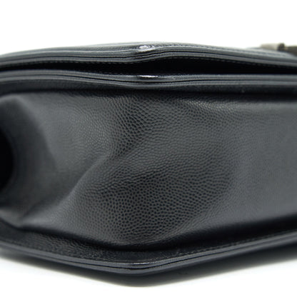CHANEL MEDIUM BOY CHANEL HANDBAG CAVIAR BLACK SHW