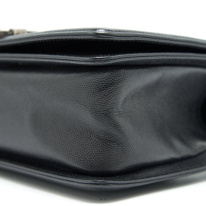 CHANEL MEDIUM BOY CHANEL HANDBAG CAVIAR BLACK SHW