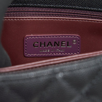 Chanel 22P Small Coco Handle Caviar Black LGHW (Microchip)