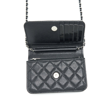 Chanel Mini Wallet On Chain Caviar Black SHW