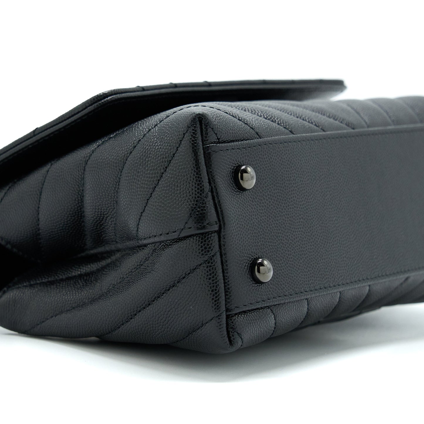 Chanel Small Coco Handle Chevron Caviar So Black