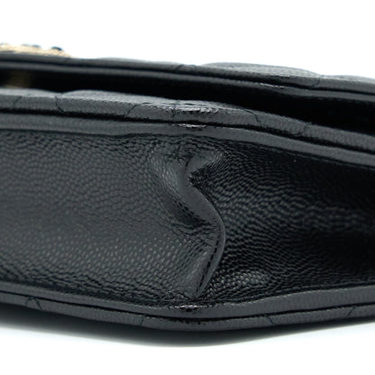 Chanel 22S Wallet On Chains With Detail CC Logo Caviar Black LGHW