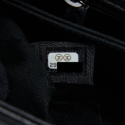 Chanel Small Coco Handle Chevron Caviar So Black