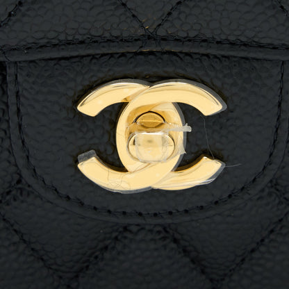 Chanel Small Classic Double Flap Bag Caviar Black GHW (Microchip)