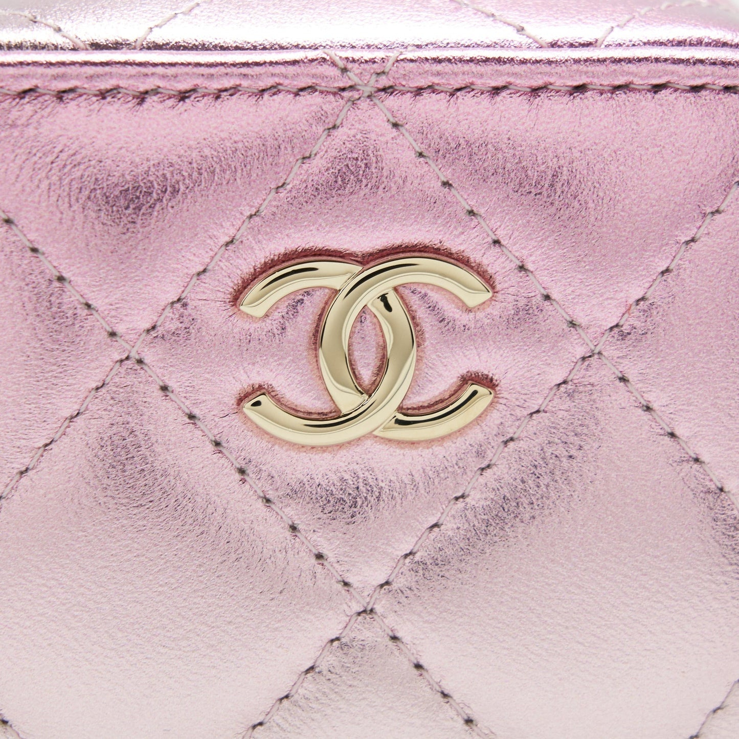 Chanel Mini Vanity With Giant Chain Iridescent Pink LGHW