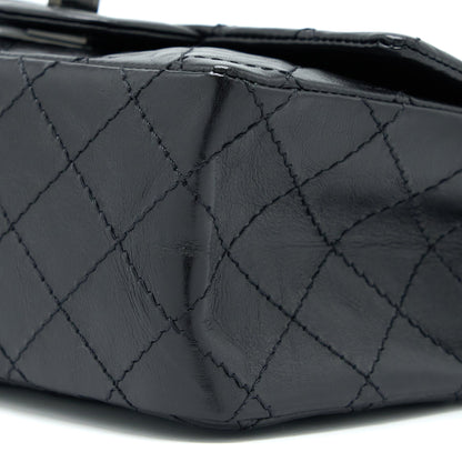 Chanel Mini 2.55 Reissue Aged Calfskin So Black With Black Hardware (Microchip)