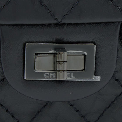 Chanel Mini 2.55 Reissue Aged Calfskin So Black With Black Hardware (Microchip)