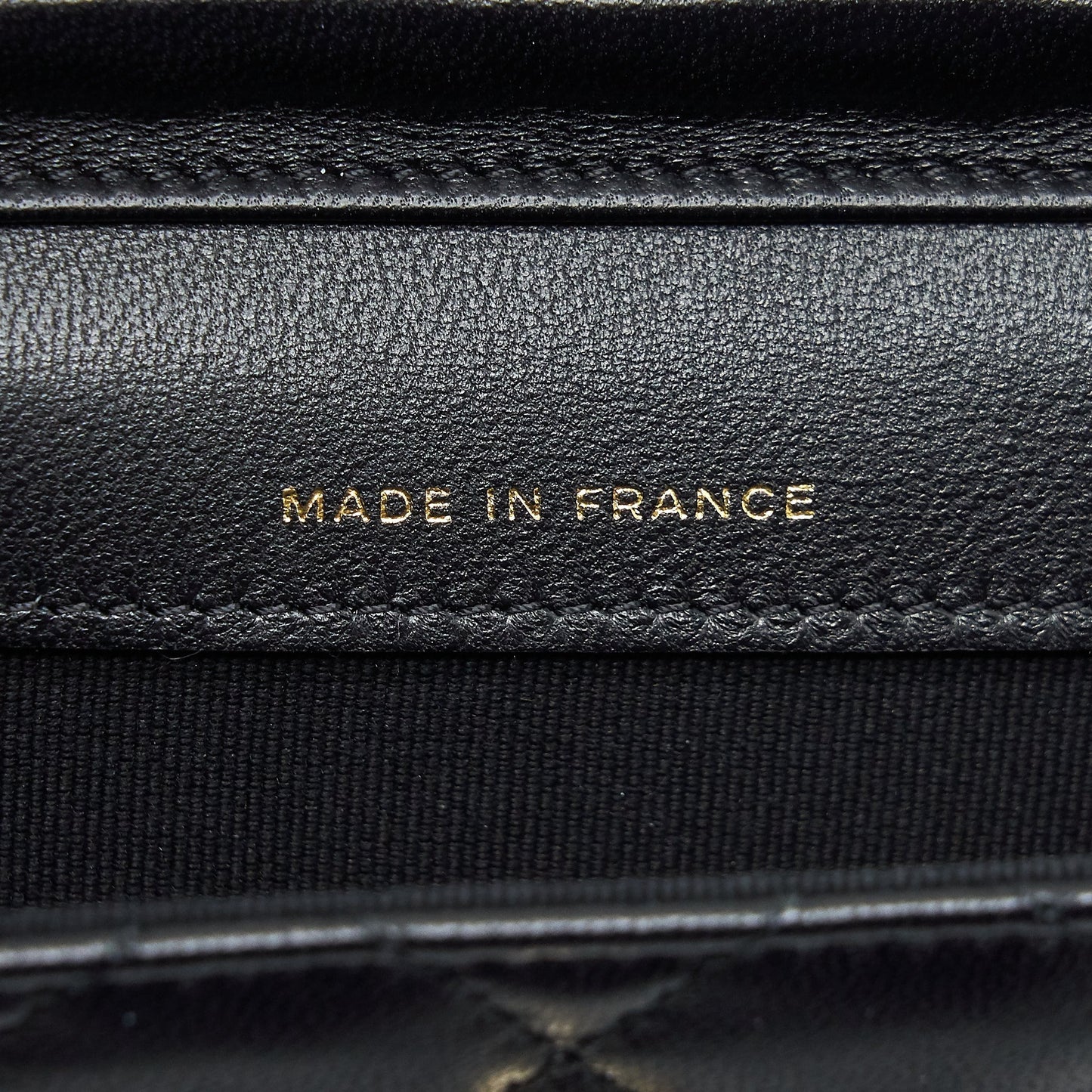 Chanel Mini flap card holder Ribbon Chain Lambskin Black LGHW