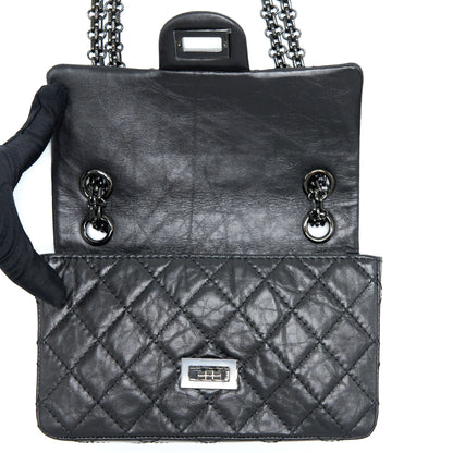 Chanel Mini 2.55 Reissue Aged Calfskin So Black With Black Hardware (Microchip)