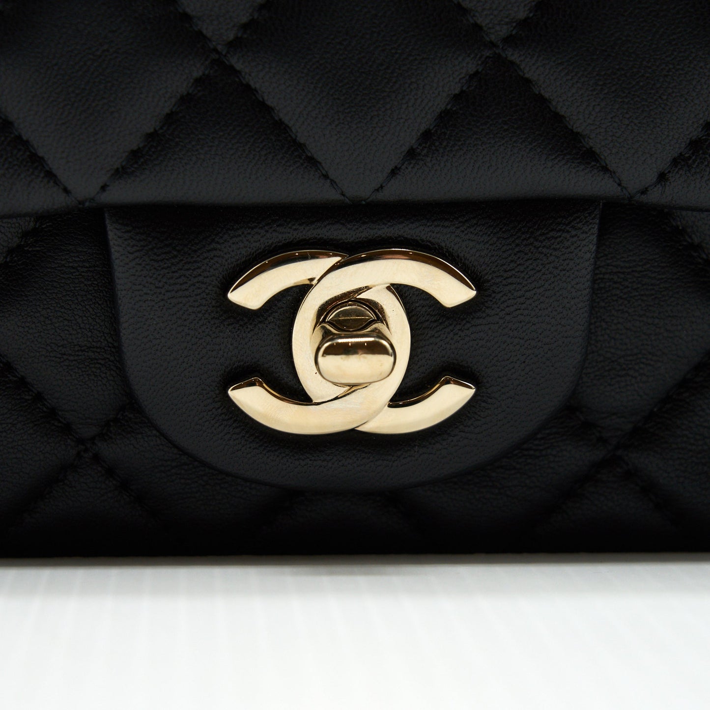 Chanel mini rectangular flap Bag Lambskin Black LGHW