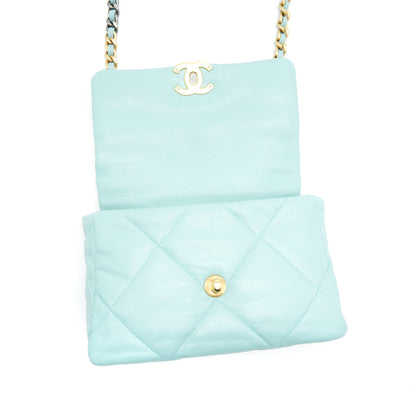 CHANEL SMALL 19 BAG ICE BLUE