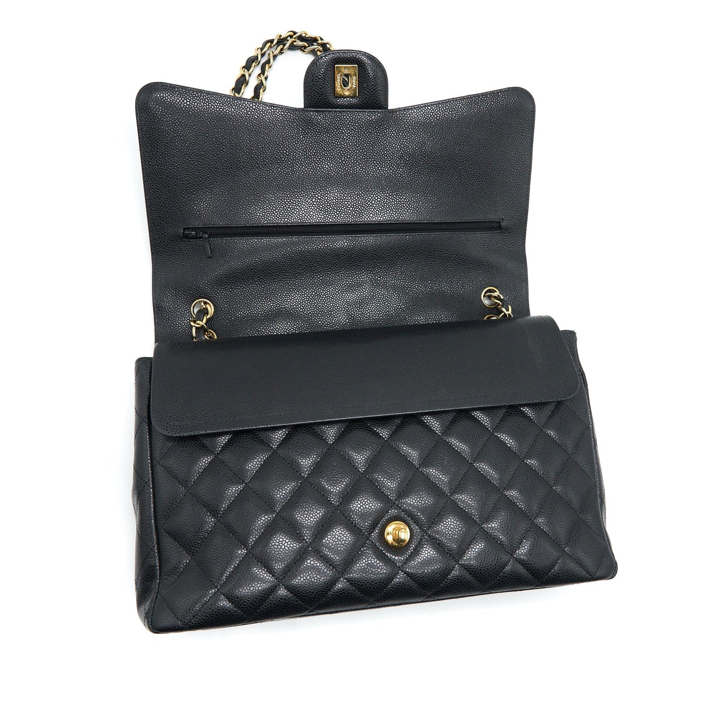CHANEL CAVIAR MAXI IN BLACK GHW