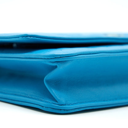 Chanel Camelia Wallet on Chain lambskin Blue GHW