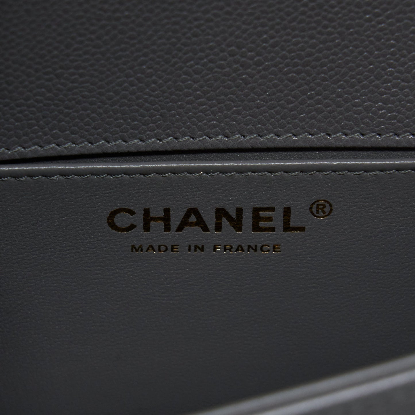 Chanel Small Boy Bag Caviar Grey GHW (Microchip)