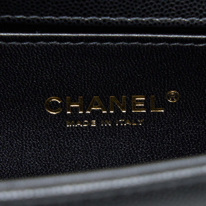 Chanel Small Boy Bag Caviar Black GHW (Microchip )