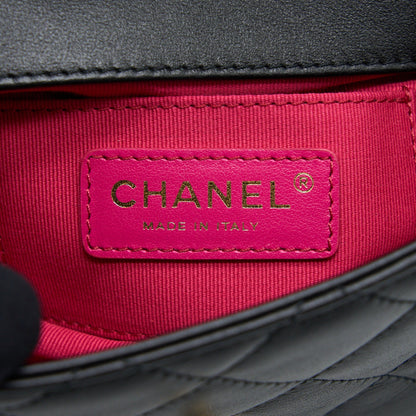 Chanel 22S Seasonal Flap Bag Calfskin Black Brushed GHW