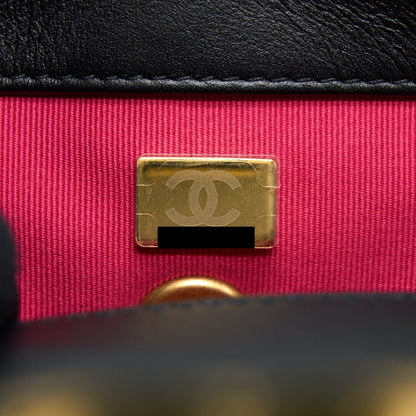Chanel 22S Seasonal Flap Bag Calfskin Black Brushed GHW