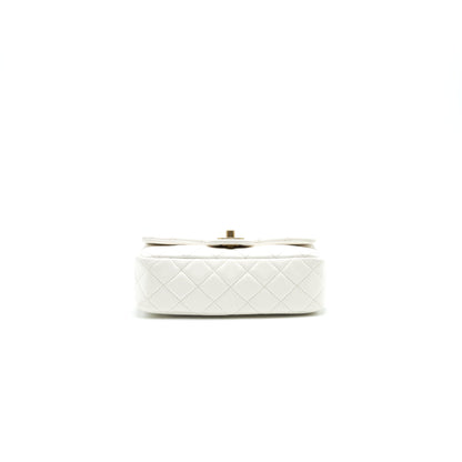 CHANEL PEARL CRUSH RECTANGULAR MINI FLAP BAG WHITE