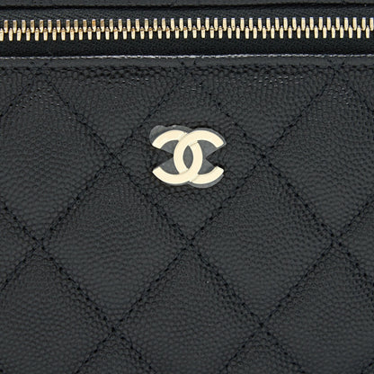 Chanel Small Long Vanity With Chain Caviar  Black LGHW