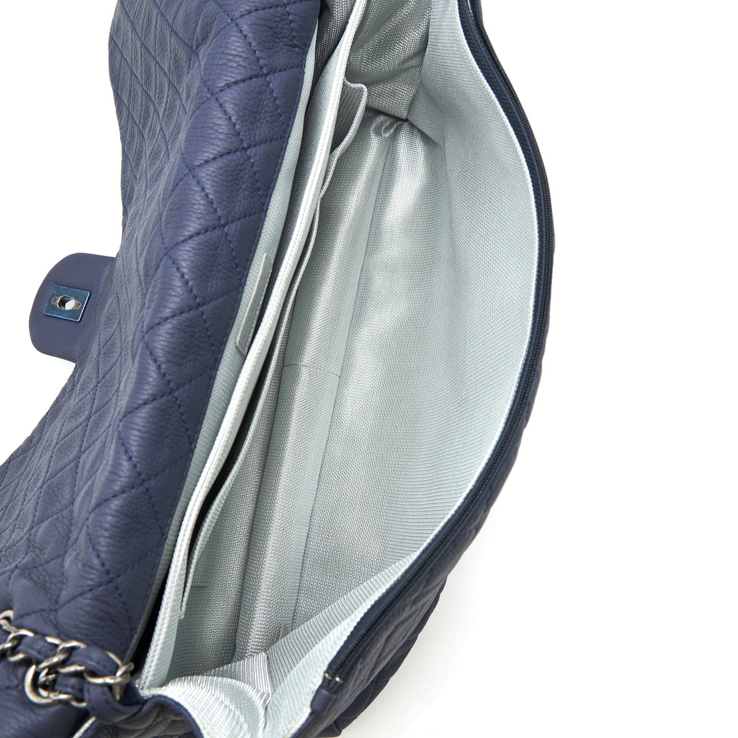 Chanel XXL Airline Classic flap bag in Navy SHW