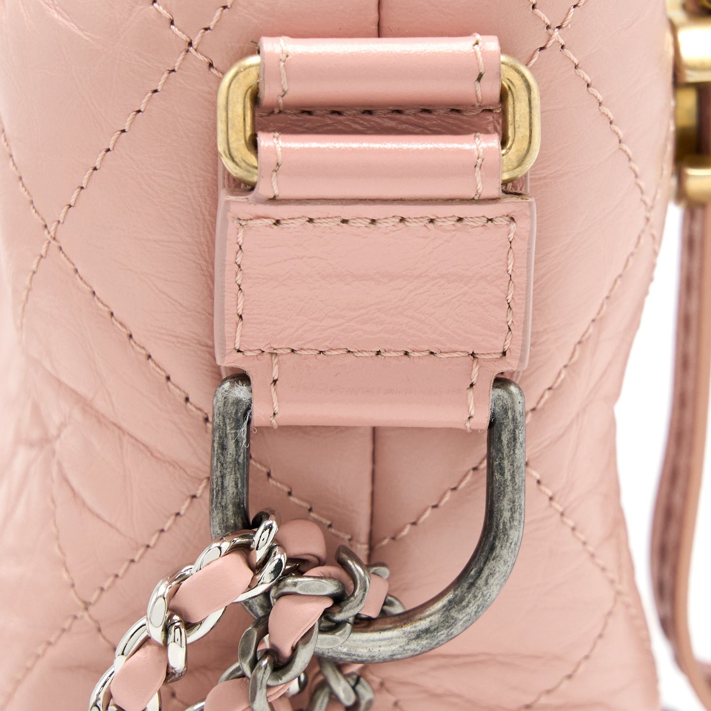Chanel Small Gabrielle Hobo Bag Calfskin Light Pink Multicolour Hardware