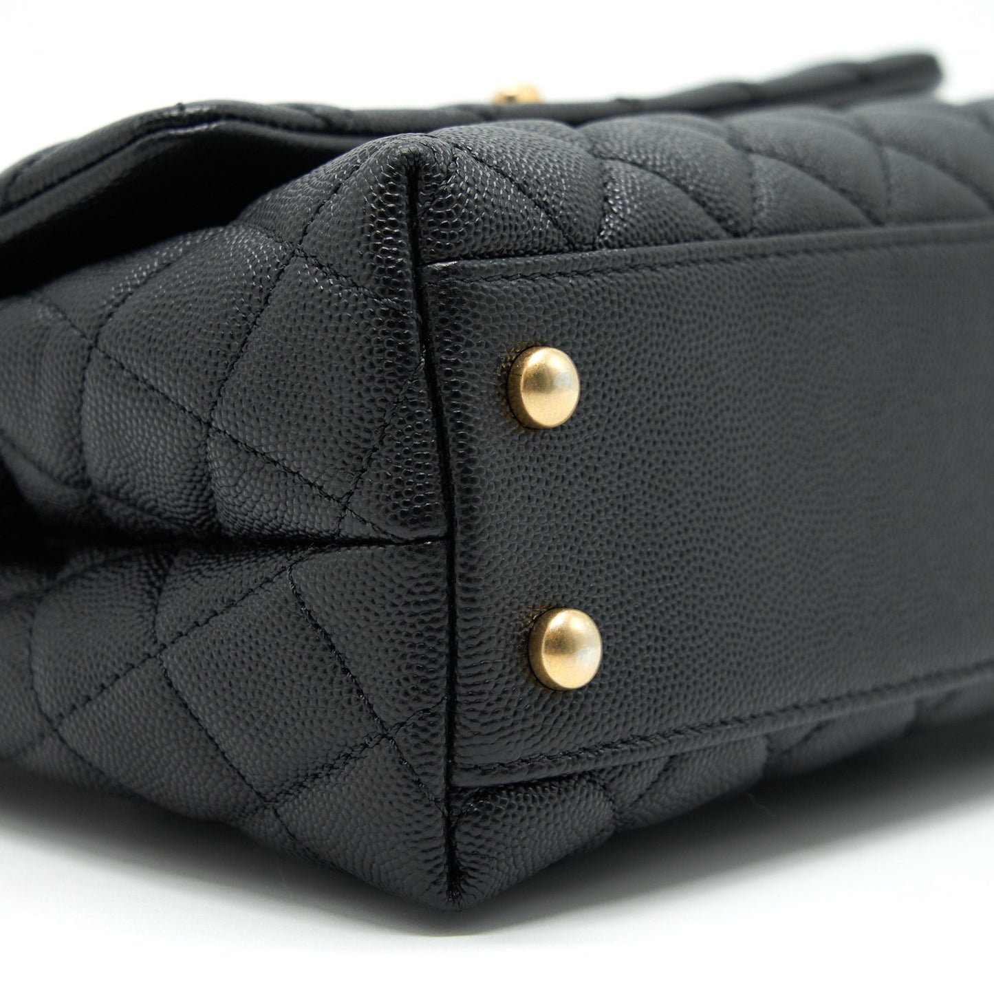 CHANEL MINI COCO HANDLE CAVIAR LEATHER WITH PYTHON HANDLE BLACK GHW