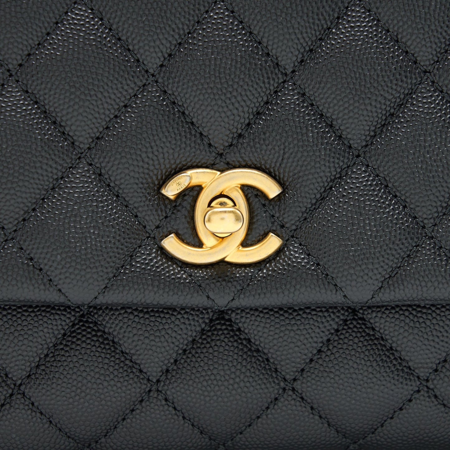 CHANEL MINI COCO HANDLE CAVIAR LEATHER WITH PYTHON HANDLE BLACK GHW