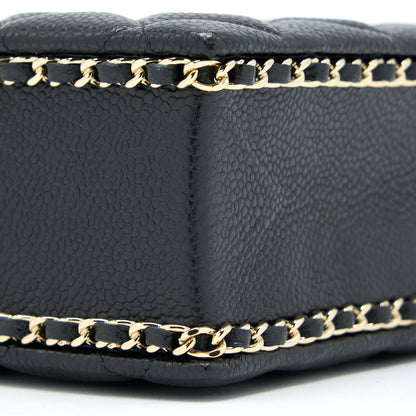 Chanel Vertical Evening Chain Bag Caviar Black LGHW (Microchip)