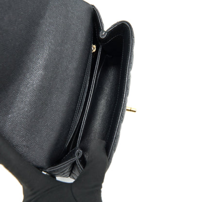 CHANEL MINI COCO HANDLE CAVIAR LEATHER WITH PYTHON HANDLE BLACK GHW