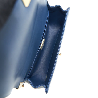 Chanel Medium Boy flap Bag Python Leather Blue LGHW