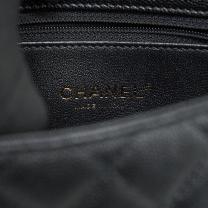 CHANEL MINI COCO HANDLE CAVIAR LEATHER WITH PYTHON HANDLE BLACK GHW