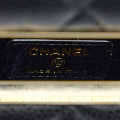 Chanel Vertical Evening Chain Bag Caviar Black LGHW (Microchip)