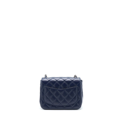 Chanel Mini Square Flap Bag Caviar Navy SHW