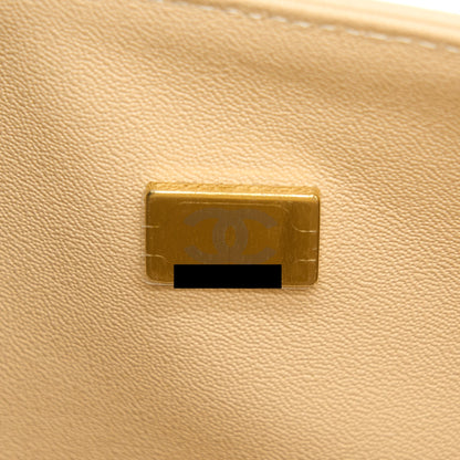 Chanel Medium Classic Flap Bag Lambskin Beige LGHW (Microchip)