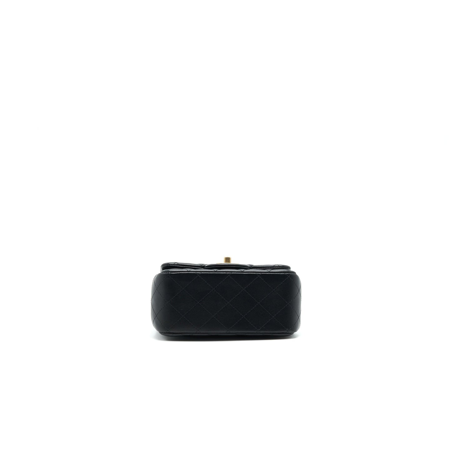 CHANEL MINI SQUARE BLACK LAMBSKIN GHW