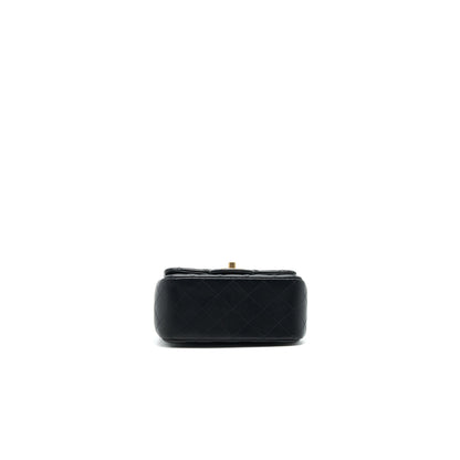 CHANEL MINI SQUARE BLACK LAMBSKIN GHW
