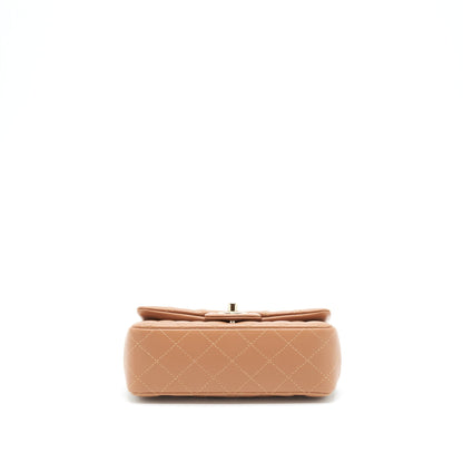 Chanel 22S Mini Rectangular Flap Bag Caramel LGHW (Microchip)
