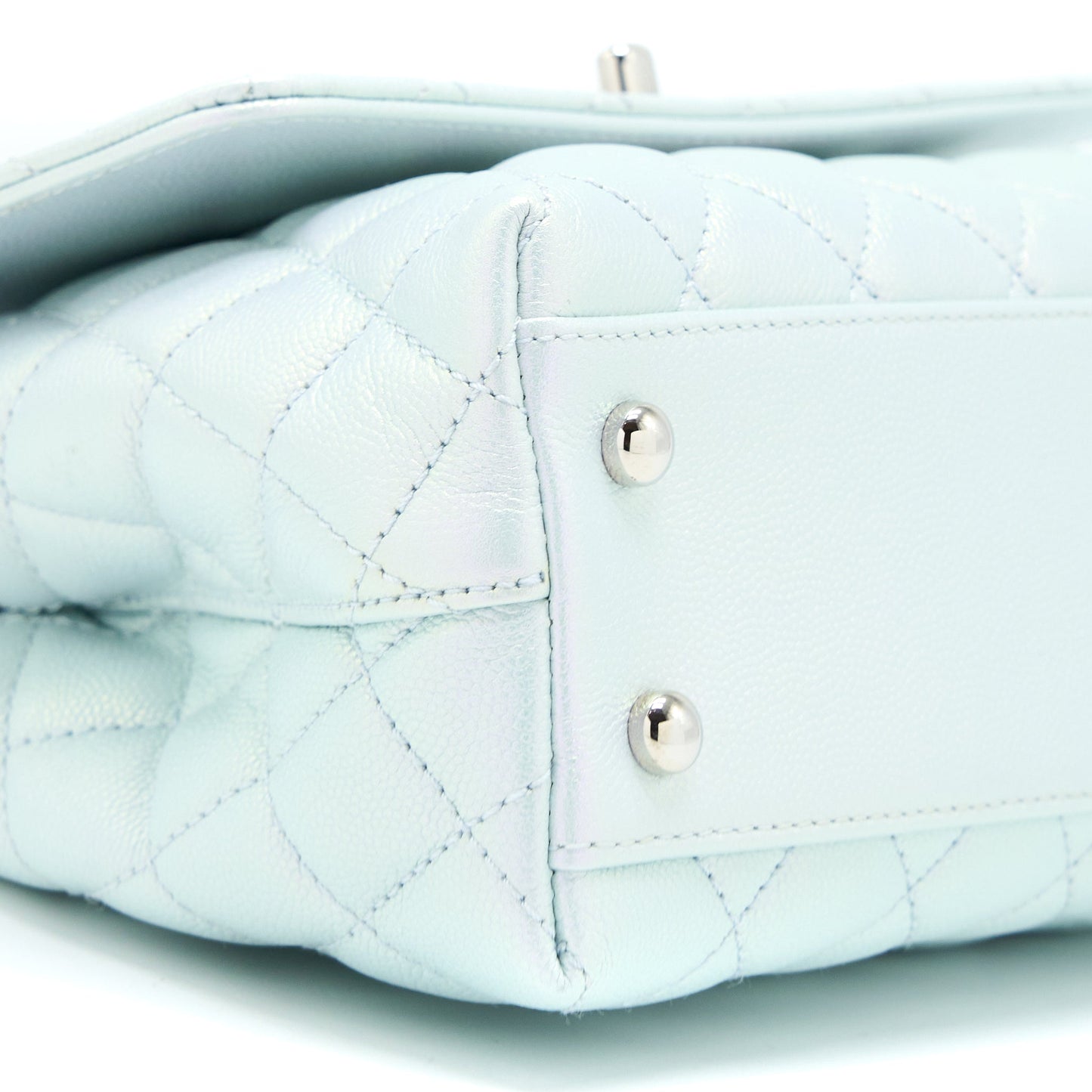 Chanel Small Coco Handle ombr Iridescent light Blue Multicolour Hardware (Microchip)