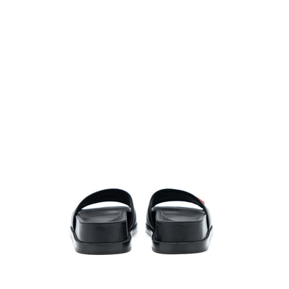 Chanel Size 37.5 Logo Multicolour Letter Slides Black