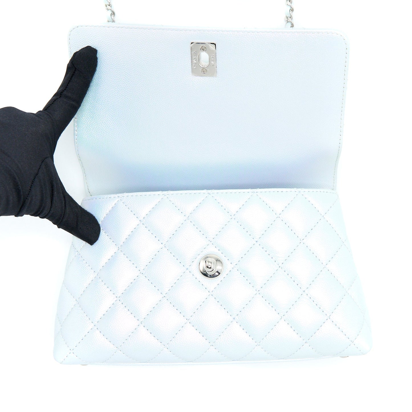 Chanel Small Coco Handle ombr Iridescent light Blue Multicolour Hardware (Microchip)