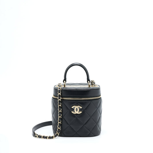 Chanel Trendy Vanity Case Lambskin Black LGHW (Microchip)
