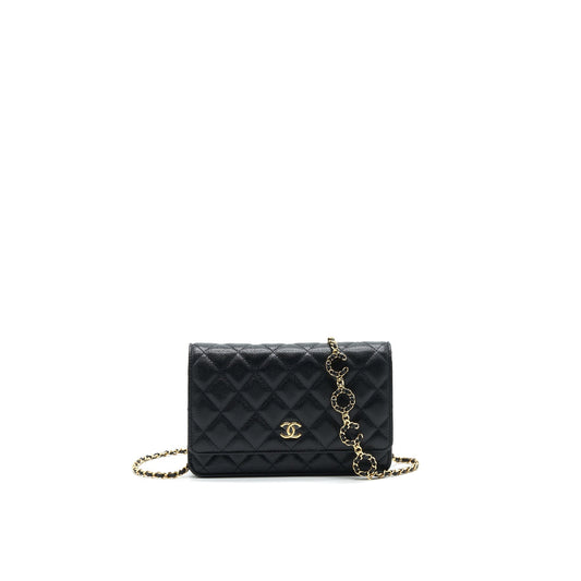 Chanel 21A Coco letter Wallet on Chain Black Caviar GHW