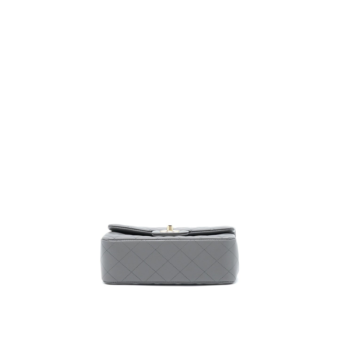 Chanel 22A Mini Rectangular Flap Bag Lambskin Grey LGHW (Microchip).