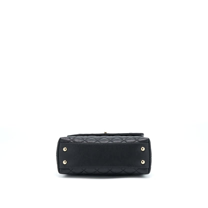 Chanel Small Coco Handle Caviar Black LGHW (Microchip)