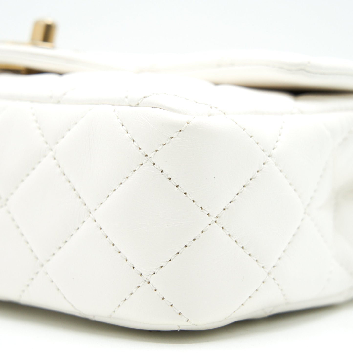 CHANEL PEARL CRUSH RECTANGULAR MINI FLAP BAG WHITE