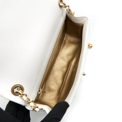 CHANEL PEARL CRUSH RECTANGULAR MINI FLAP BAG WHITE