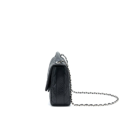 Chanel Top Handle Flap Bag Python Black SHW