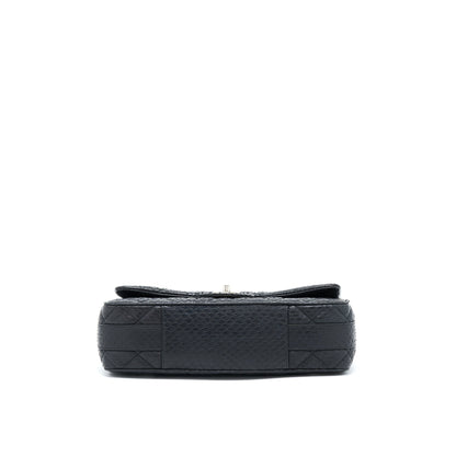 Chanel Top Handle Flap Bag Python Black SHW