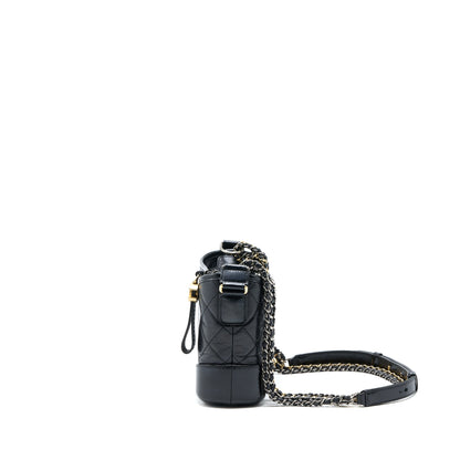 Chanel Small Gabrielle Hobo Bag Calfskin Black With Multicolour Hardware